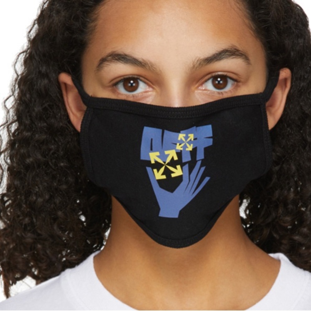 Off White Black Hand and Arrows Face Mask
